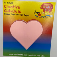 Heart Small Tri-Color Creative Cut-Outs- 3”